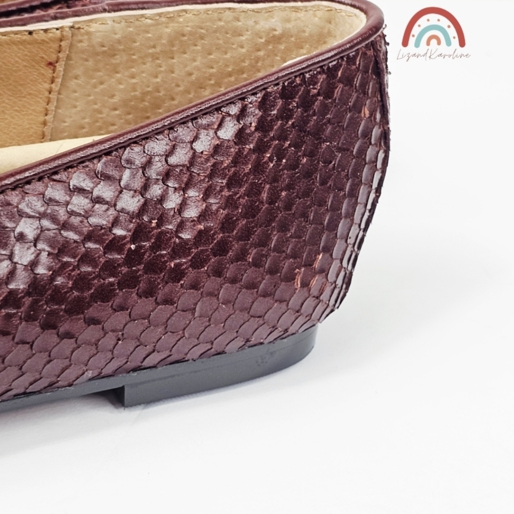 New! Madewell The Greta Ballet Flat in Leather Stained Rosewood Snakeskin 6.5 - Picture 10 of 16